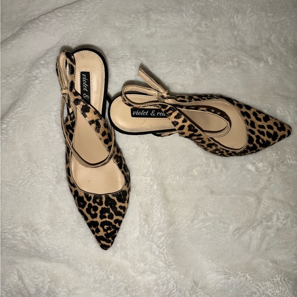 Violet & Red Leopard Print Heels - Picture 1 of 5